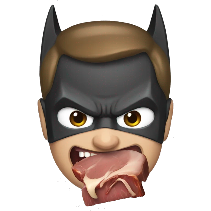 batman eat meat emoji