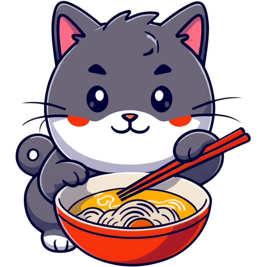 Cat with ramen  emoji