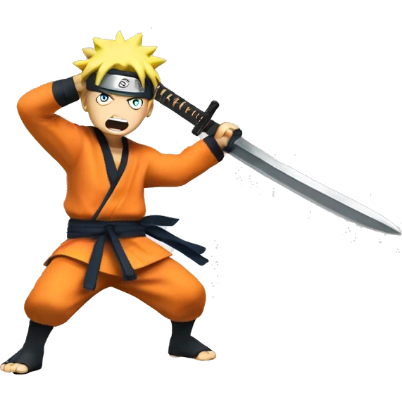 Naruto Uzumaki Throwing a sword emoji