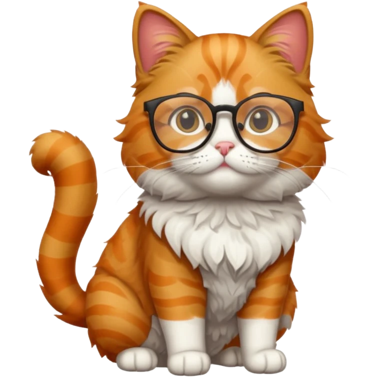 full body Cat with glasses emoji