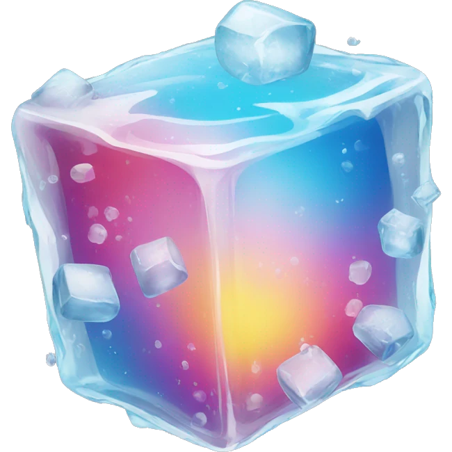 ice cubes colorful emoji