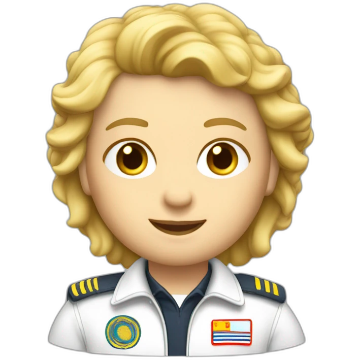 Un pilote d’avion blond au cheveux courts emoji