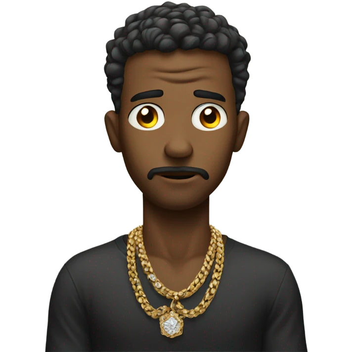 Stressed male portrait with jewelry emoji