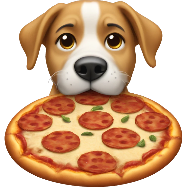Dog eat pizza emoji