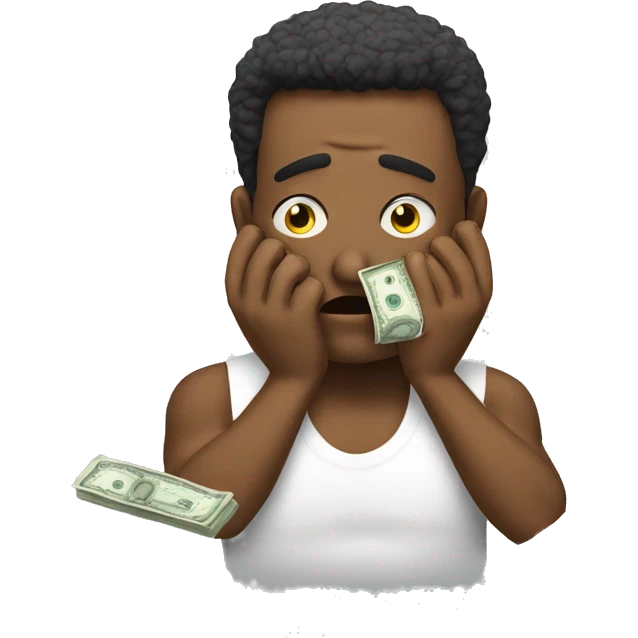Man palming his face with money dissapointed emoji