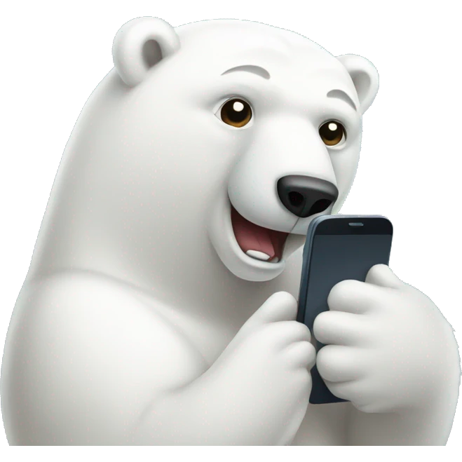 polar bear with phone emoji