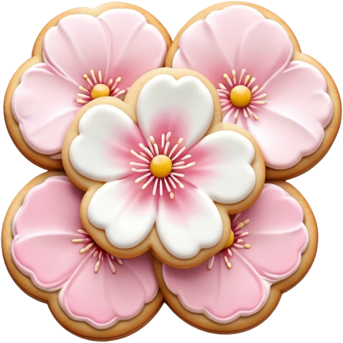 Cute Pastel pink and white Cherry Blossom Sakura Cookie emoji