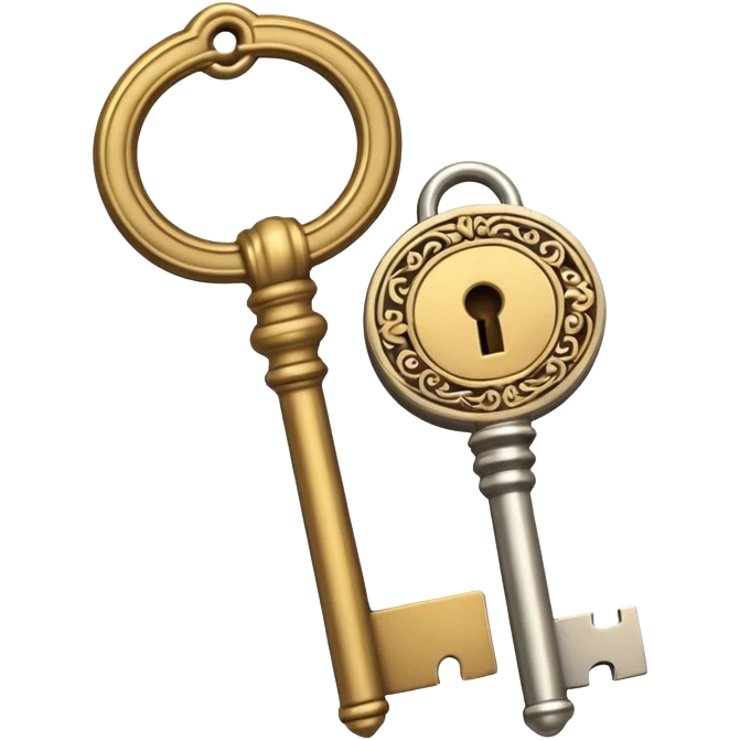 Beige antique key The lock emoji