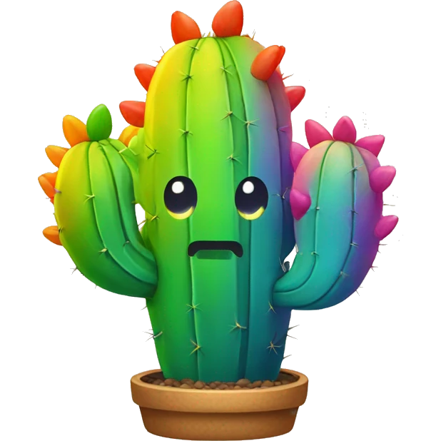 Rainbow cactus emoji
