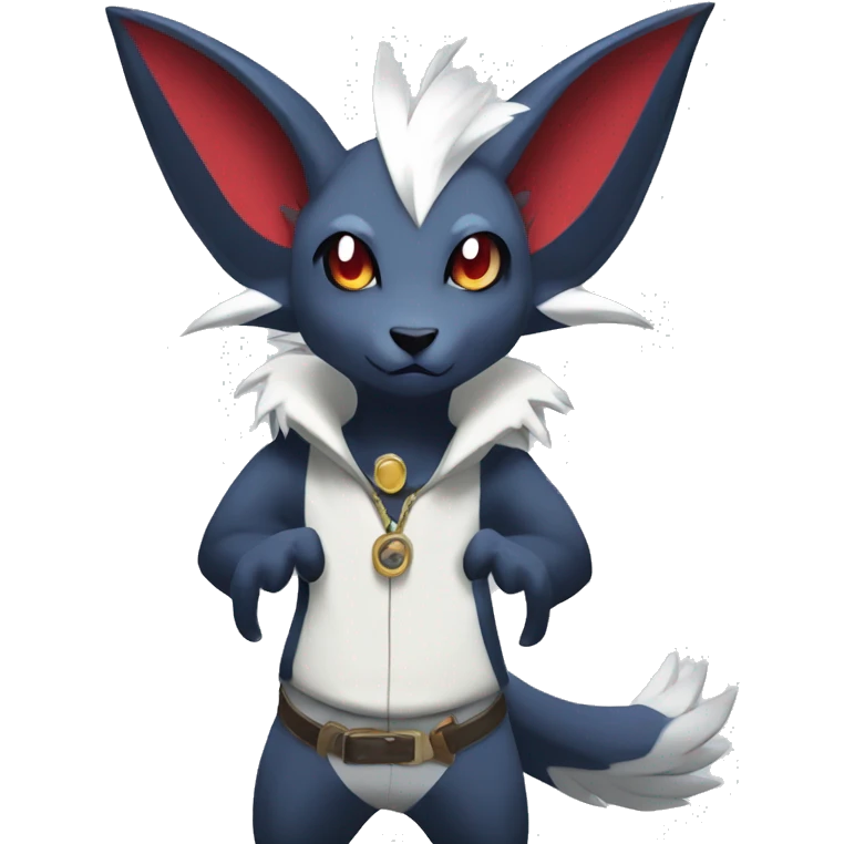 Cool Edgy Nargacuga-Absol-Zangoose-Sneasel-Quilava with a collar on, full body emoji