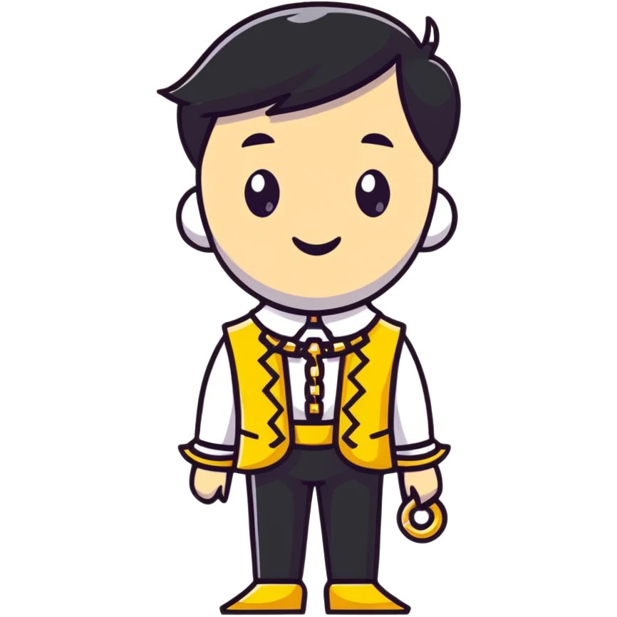 fancy dressed character with gold chain emoji