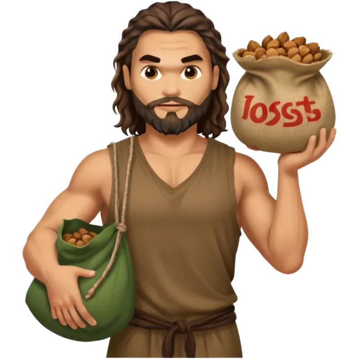 Jason mamoa holding a sack of nuts emoji
