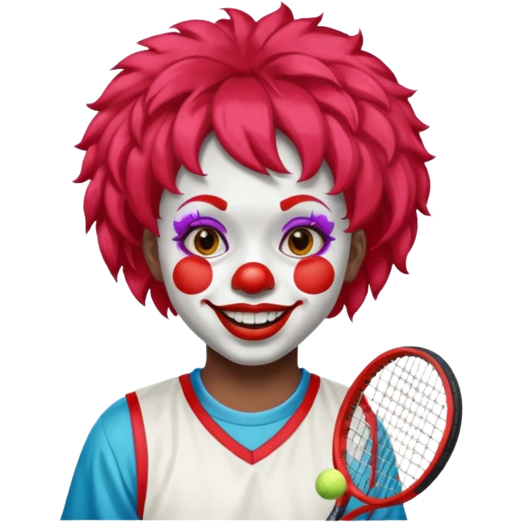tennis player black clown child emoji
