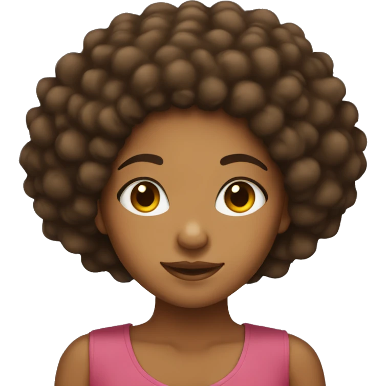 Brownskin girl with Afro hair  emoji