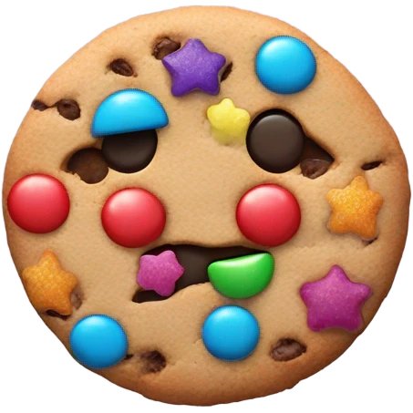 a cookie puppet mix with colorful candy in it. emoji