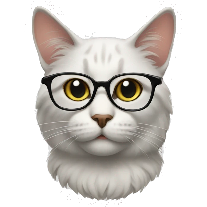 study cat with glasses emoji
