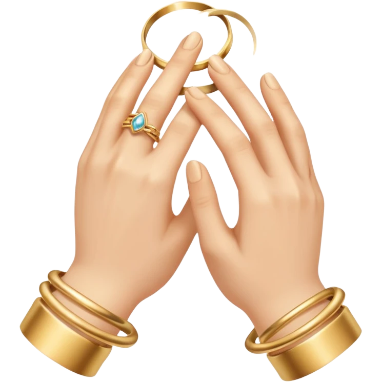 Two hands in a engagement emoji
