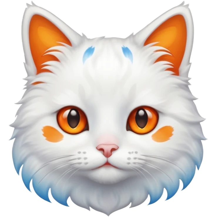 gatito blanco con manchas naranjas y ojos azules emoji