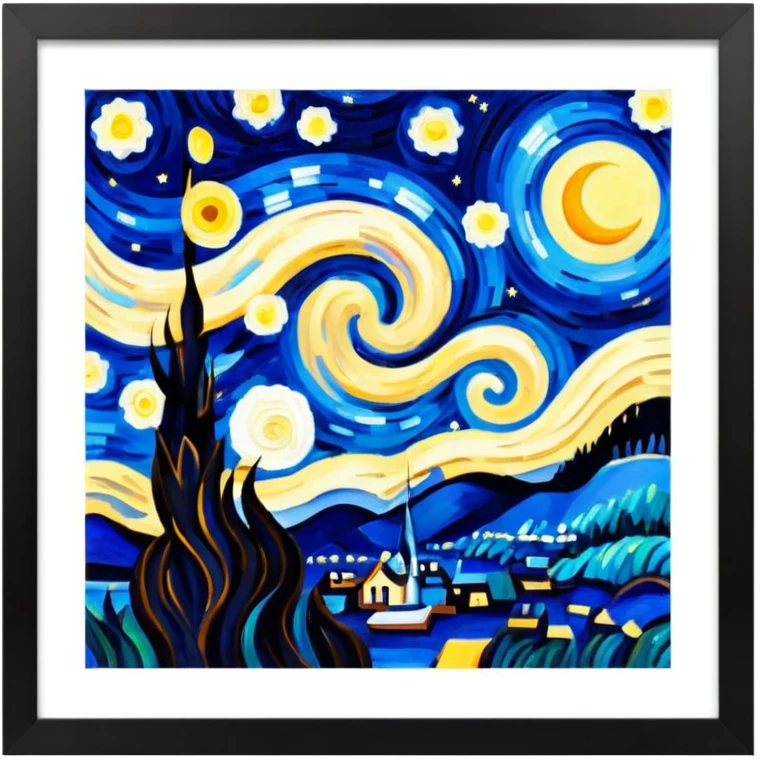 The starry night in painting frame
















 emoji