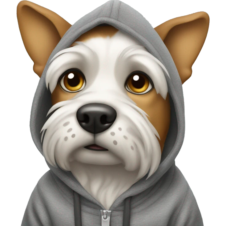 Dog wearing a hoodie ￼ emoji