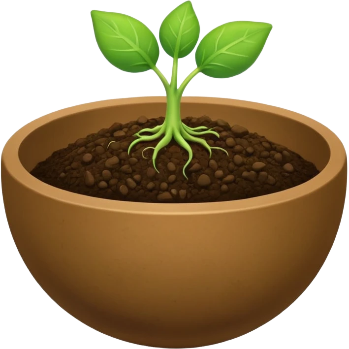There should be soil under the sprout in the shape of an overturned bowl. emoji
