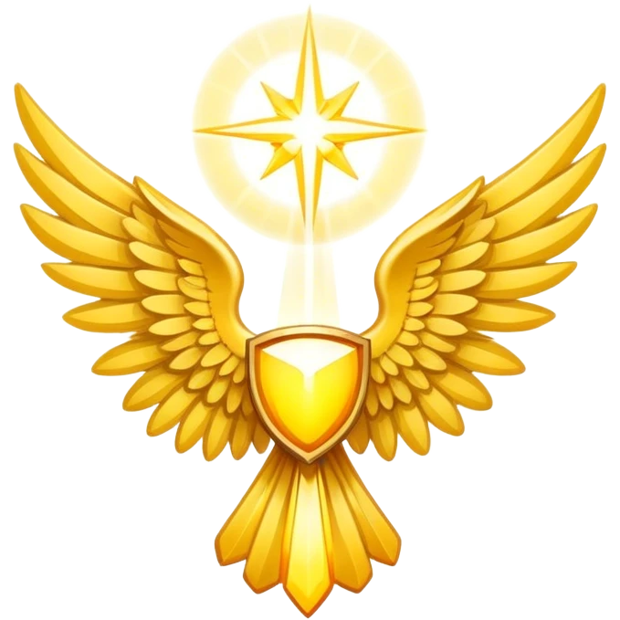 wings emblem holy light yellow emoji