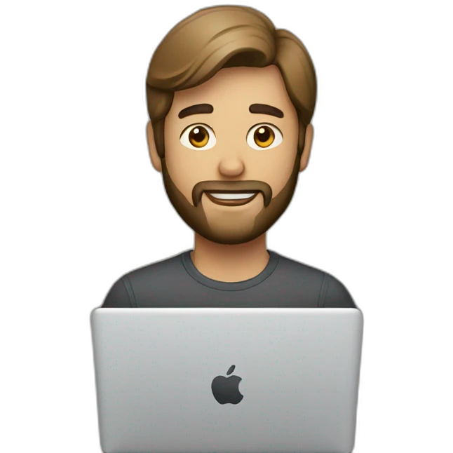 Light beard men working on macbook emoji