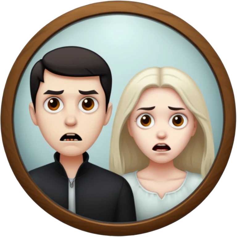 Spooky Man  in mirror behind woman emoji