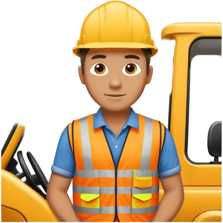 Scaffolder driving lorry emoji
