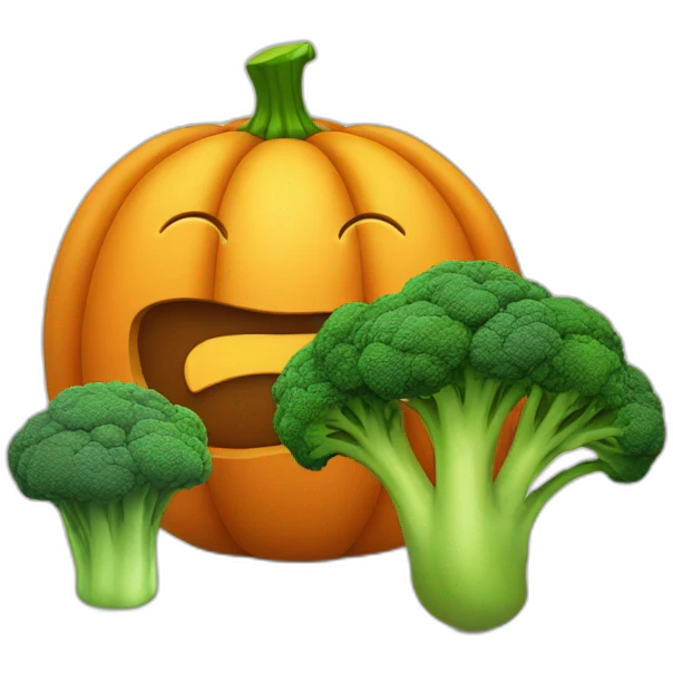 pumpkin and broccoli emoji