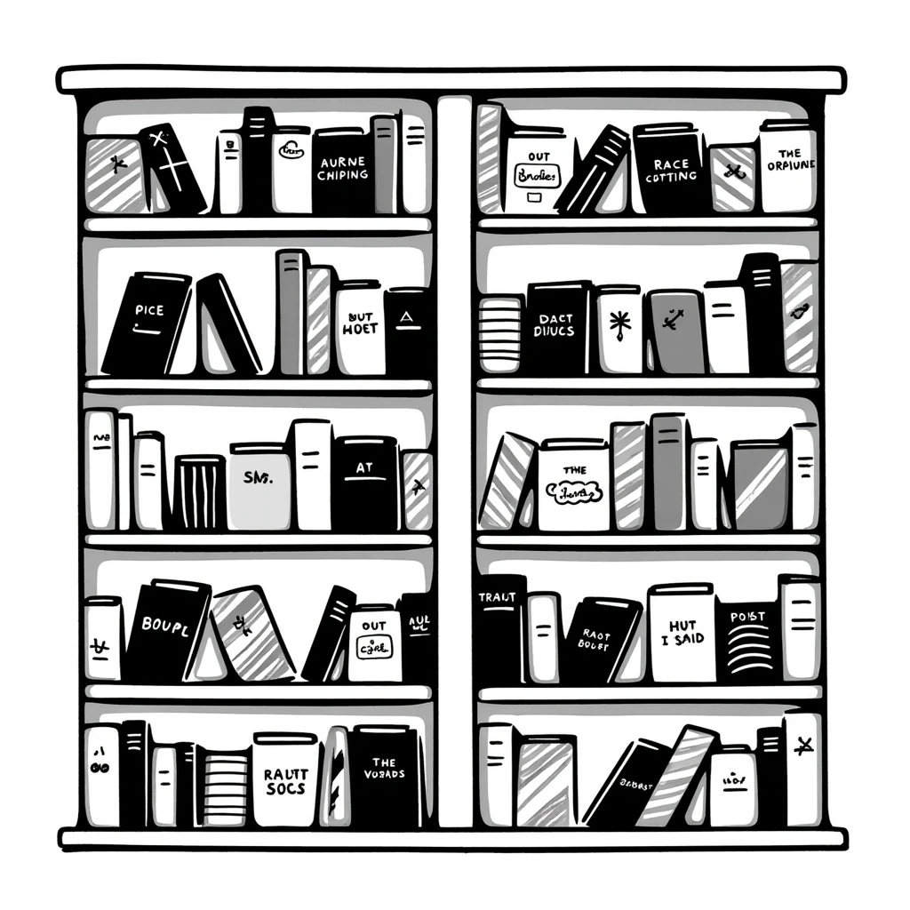 A bookshelf filled with various books emoji