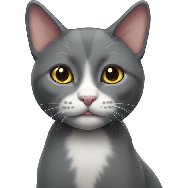 Grey tuxedo cat emoji
