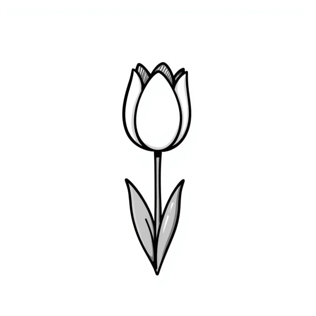 tulipán dibujo a mano alzada emoji