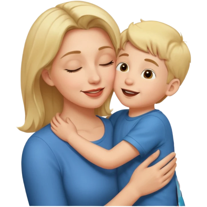 mom kiss son emoji