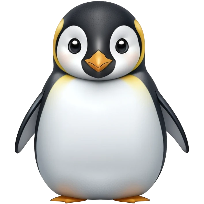 cinematic-cute-emperor-penguin-portrait-emoji,-head-tilted-playfully-and-inquisitively,-with-glossy,-pristine-plumage-accented-by-a-bright-beak-and-round,-sparkling-eyes-filled-with-curiosity,-simplified-yet-irresistibly-adorable-features zoomed into the face emoji