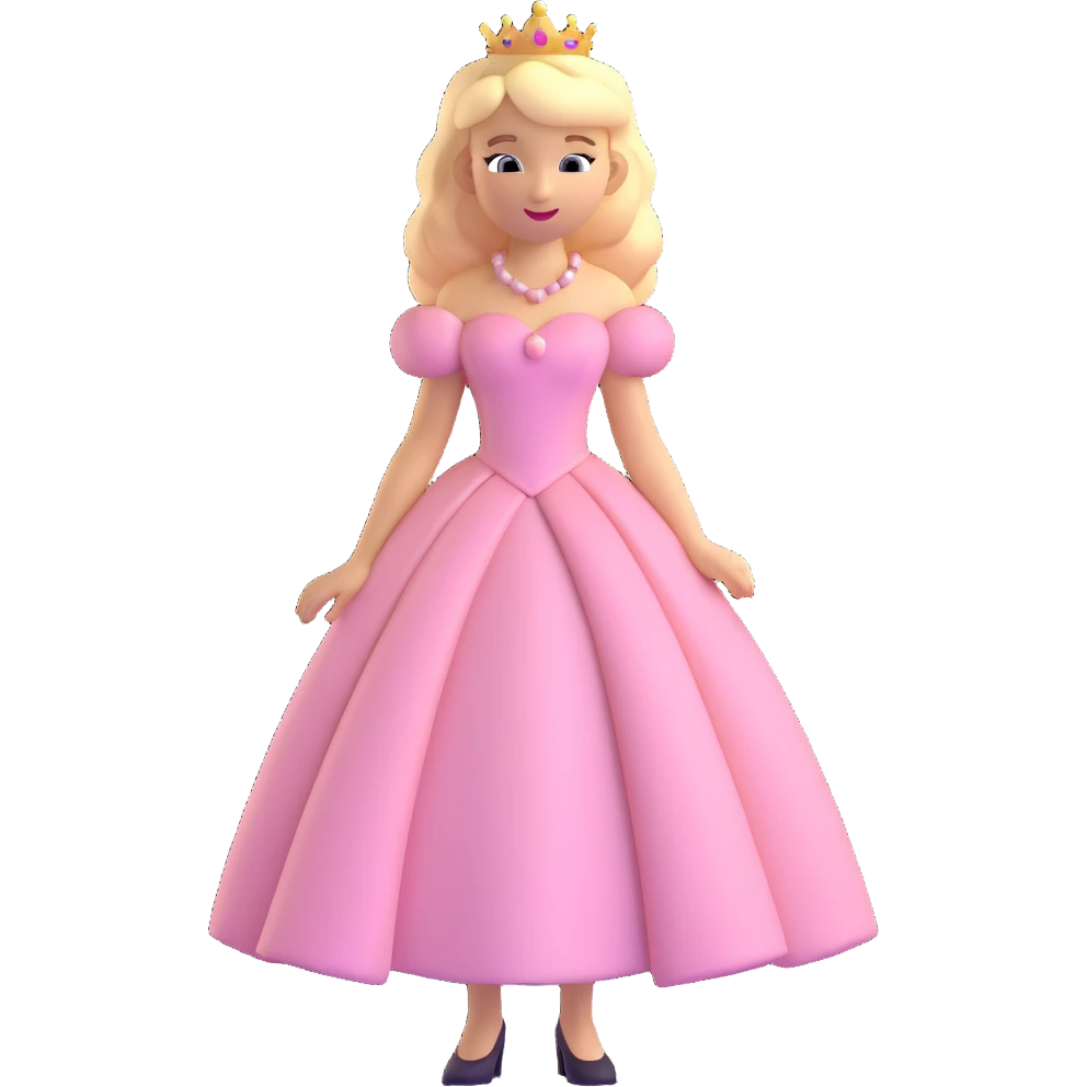blonde Caucasian princess with voluminous light pink dress emoji
