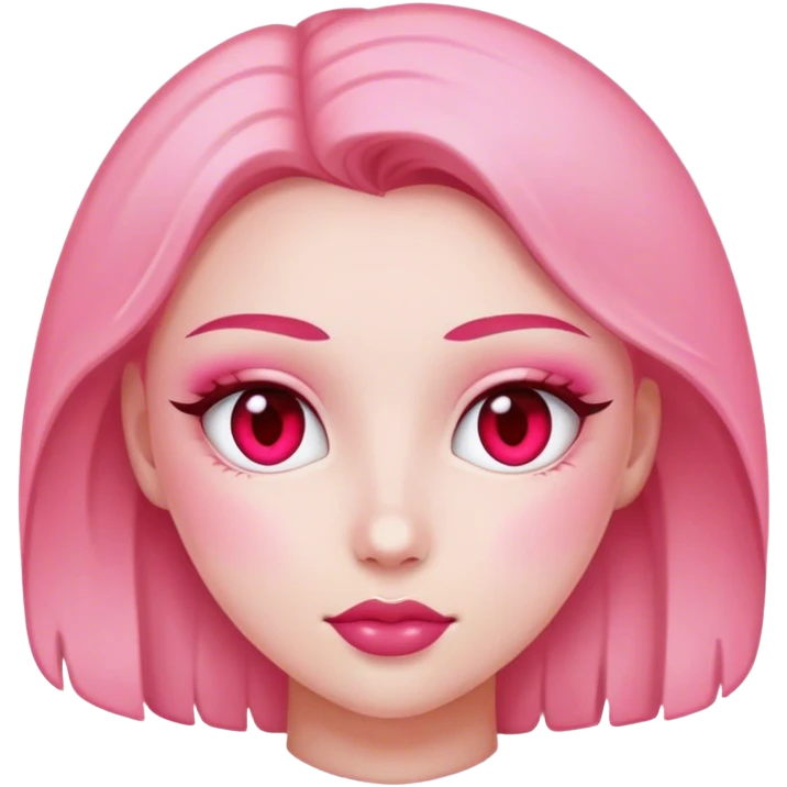 Heart eyes but pink instead of red emoji
