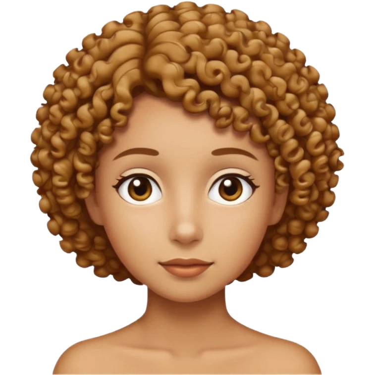 Uma personagem com o cabelo bem curto cacheado  emoji