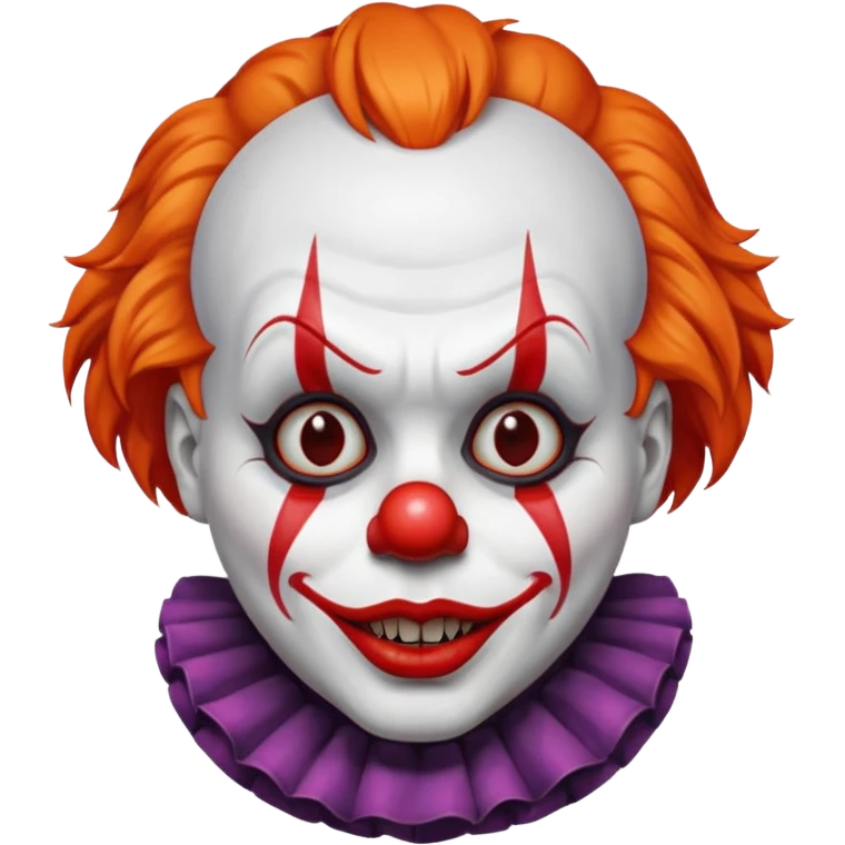 The clown from the movie IT With a little orange hair with the scary lip emoji