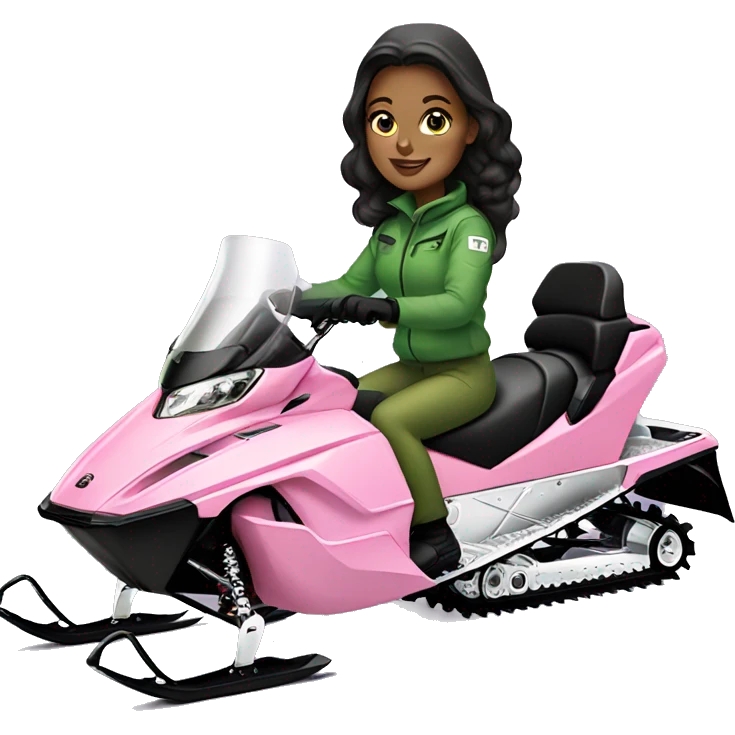 Girl sitting on pink arctic cat snowmobile  emoji
