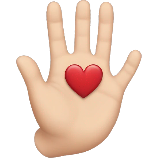 Hand with heart emoji