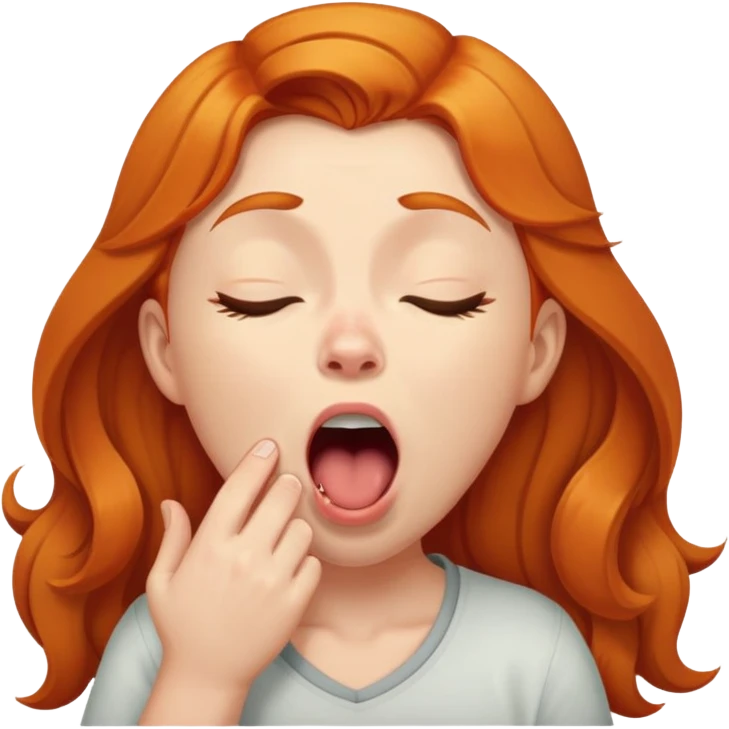 Ginger girl Wake up yawn emoji