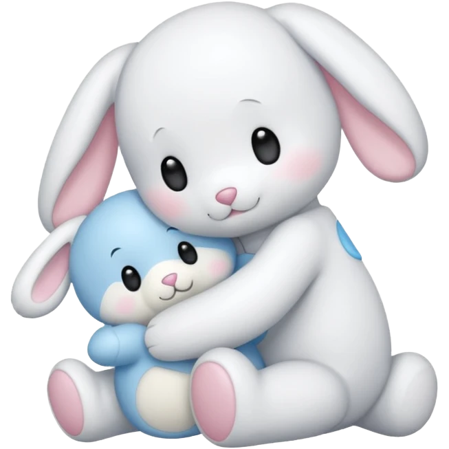 cinnamoroll hugging a teddy bear  emoji