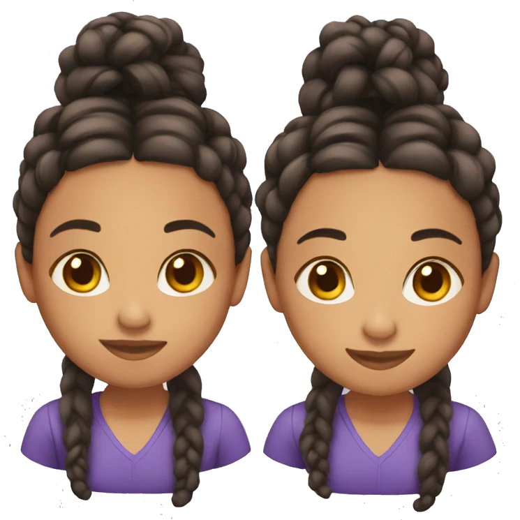 Mixed race with braids emoji