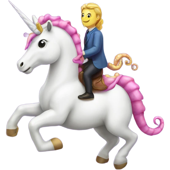 A unicorn riding an octopus  emoji