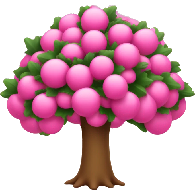 Arbol de navidad feliz color rosa emoji