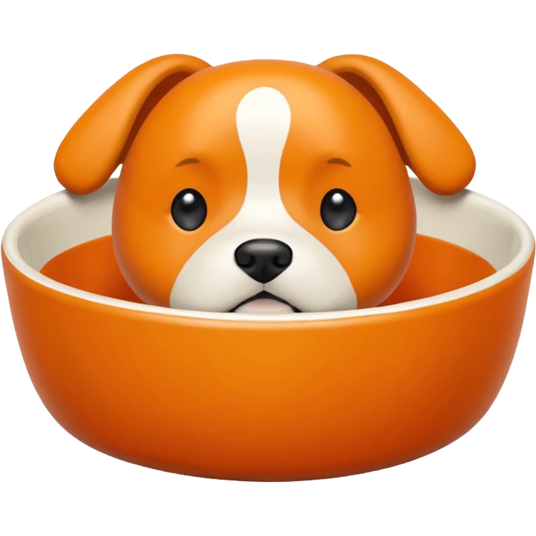 emoji of an orange dog bowl emoji