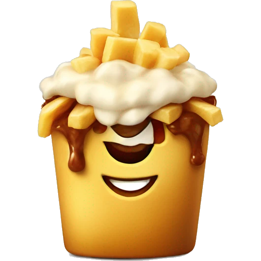 Poutine having a big smile emoji