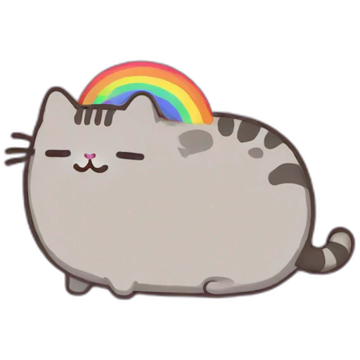 rainbow pusheen emoji