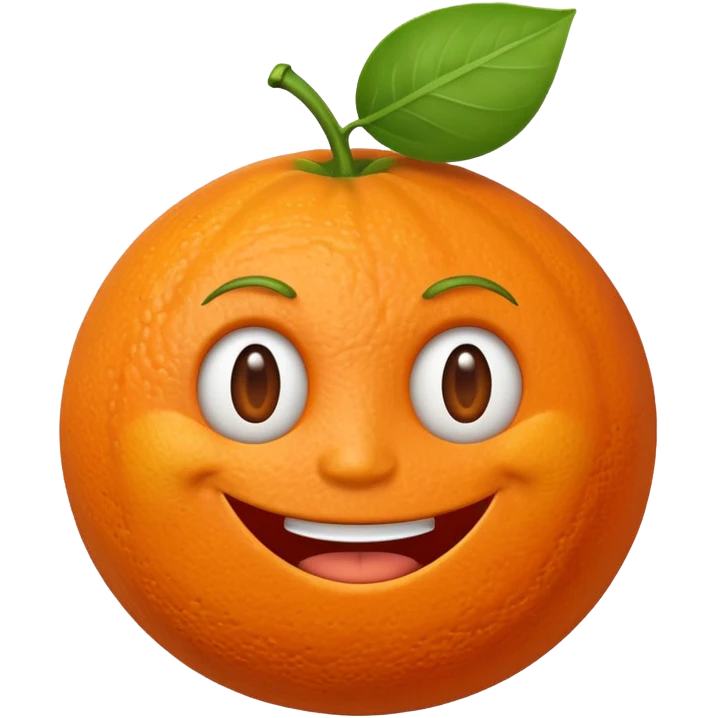 Muscle Orange Fruit Character emoji
